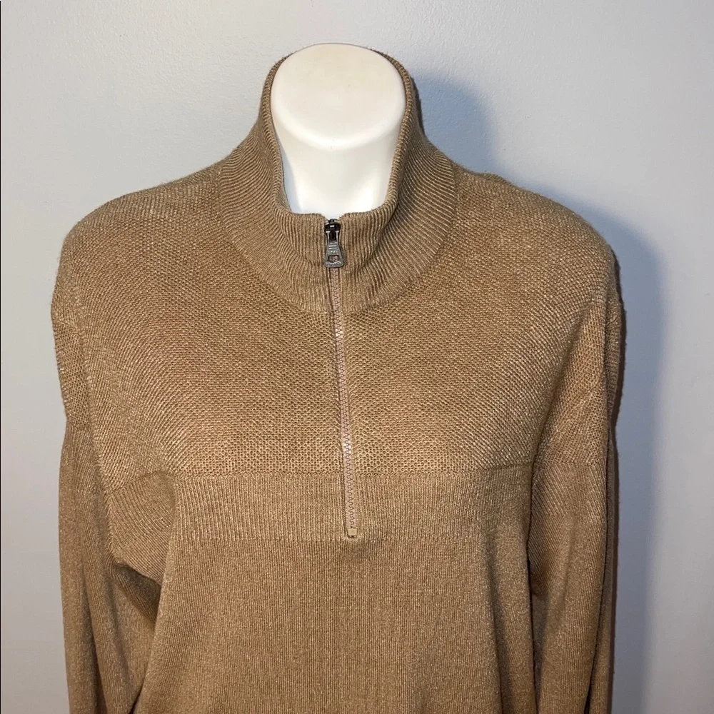 Original Weatherproof Vintage men’s 1/4 zip tan sweater. Large. Worn < 5 times.